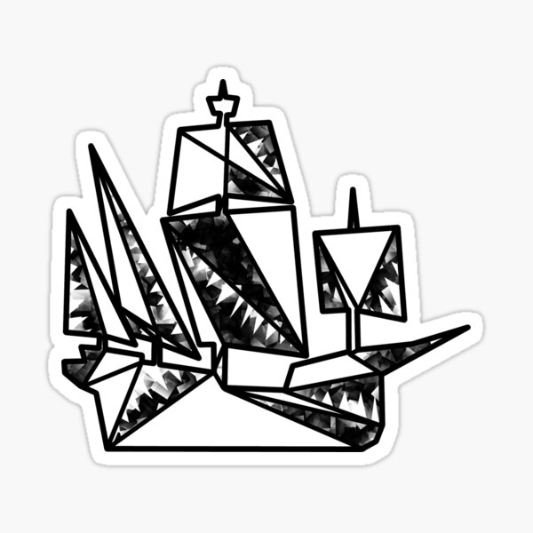 Raido Rune | Abstract Ship Geometric Line Art Sticker