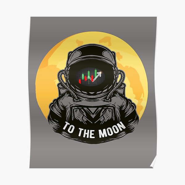 To The Moon | Stock Market Chart Astronaut Poster
