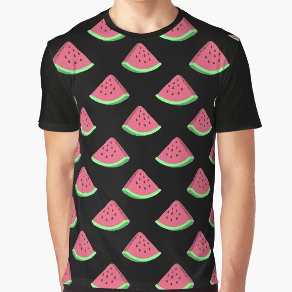 Watermelon Triangle Slices Black Pattern T Shirt For Sale By Saradaboru Redbubble 