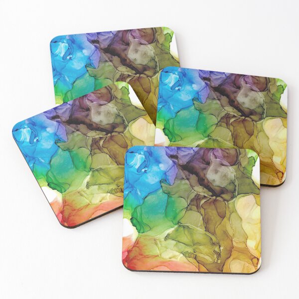 Item preview, Brown is Beautiful Rainbow Abstract 131 Alcohol Ink Painting by Herzart designed and sold by herzart.