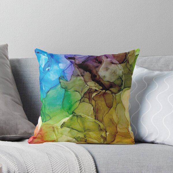 Item preview, Brown is Beautiful Rainbow Abstract 131 Alcohol Ink Painting by Herzart designed and sold by herzart.