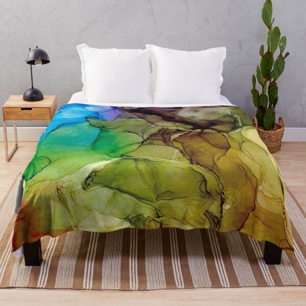 Item preview, Brown is Beautiful Rainbow Abstract 131 Alcohol Ink Painting by Herzart designed and sold by herzart.