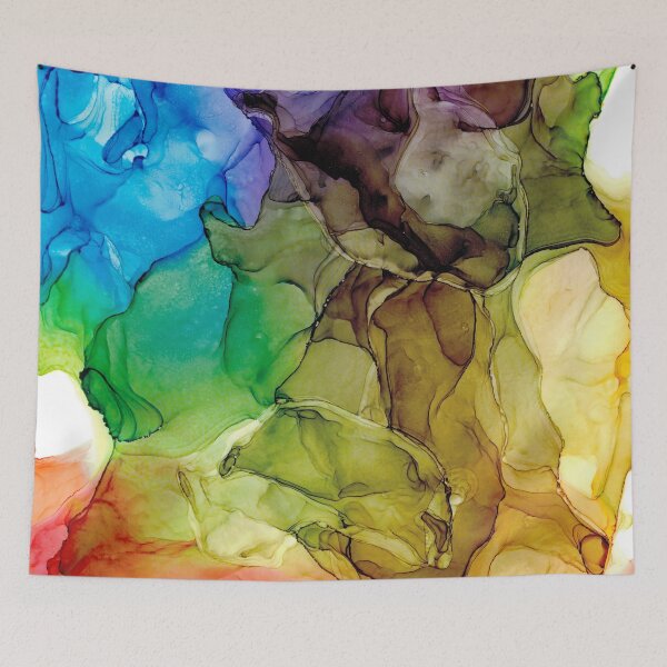 Item preview, Brown is Beautiful Rainbow Abstract 131 Alcohol Ink Painting by Herzart designed and sold by herzart.