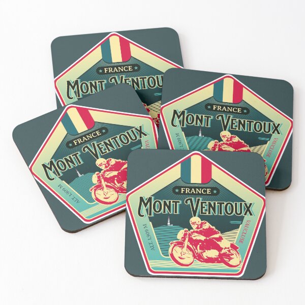Item preview, Mont Ventoux Retro Motorcycle T-Shirt + Sticker designed and sold by ROADTROOPER.