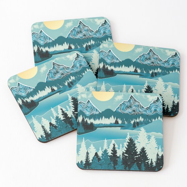 Item preview, Yellow sun and blue mountains designed and sold by Catherine  Milchard.