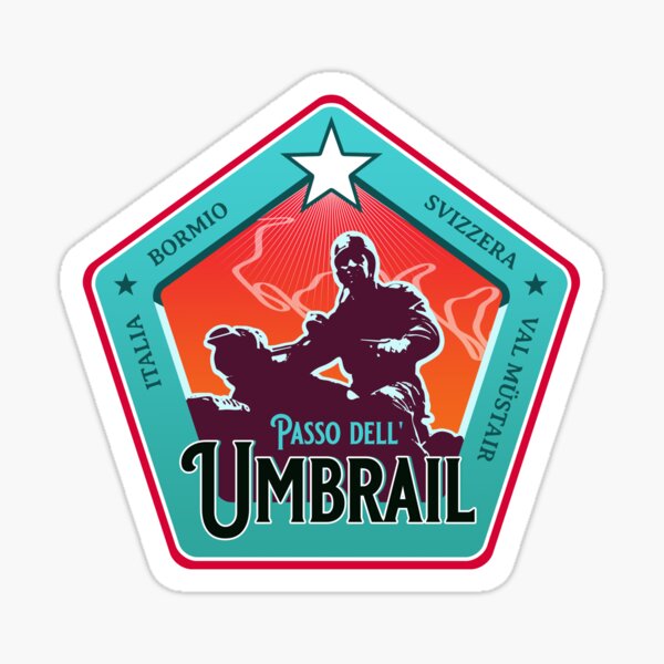 Item preview, Passo Dell Umbrail Italy Switzerland Retro Motorcycle T-Shirt Sticker designed and sold by ROADTROOPER.