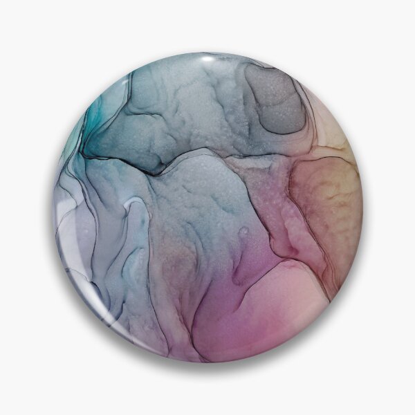 Item preview, Blue Pink Purple Yellow Melting Modern Abstract Alcohol Ink Painting by Herzart designed and sold by herzart.