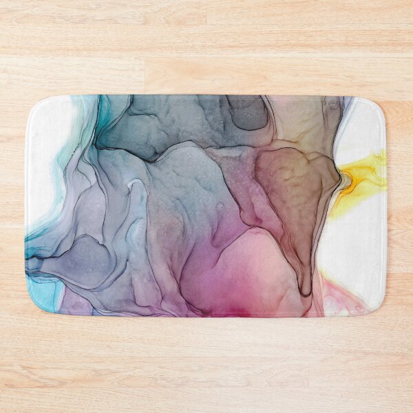 Item preview, Blue Pink Purple Yellow Melting Modern Abstract Alcohol Ink Painting by Herzart designed and sold by herzart.