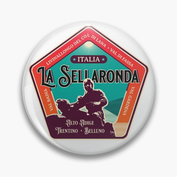 Item preview, La Sellaronda Italy Retro Motorcycle T-Shirt Sticker designed and sold by ROADTROOPER.