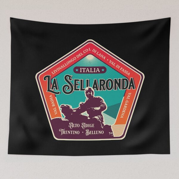 Item preview, La Sellaronda Italy Retro Motorcycle T-Shirt Sticker designed and sold by ROADTROOPER.