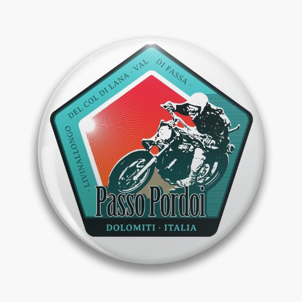 Item preview, Passo Pordoi Italy Retro Motorcycle T-Shirt Sticker designed and sold by ROADTROOPER.