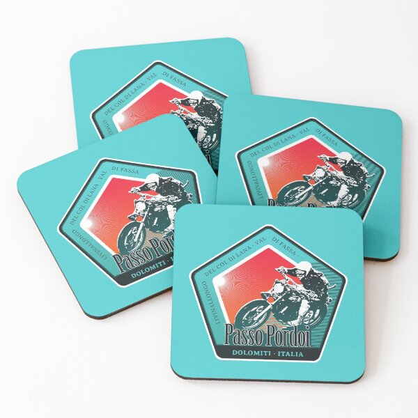 Item preview, Passo Pordoi Italy Retro Motorcycle T-Shirt Sticker designed and sold by ROADTROOPER.
