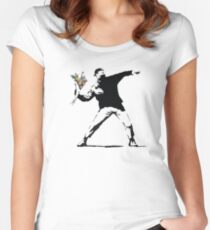 Flower man - Street art Women's Fitted Scoop T-Shirt