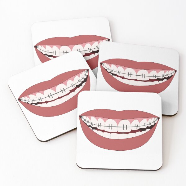 Item preview, Braced Teeth with Red Lips and a Smile designed and sold by Namsus-Printing.