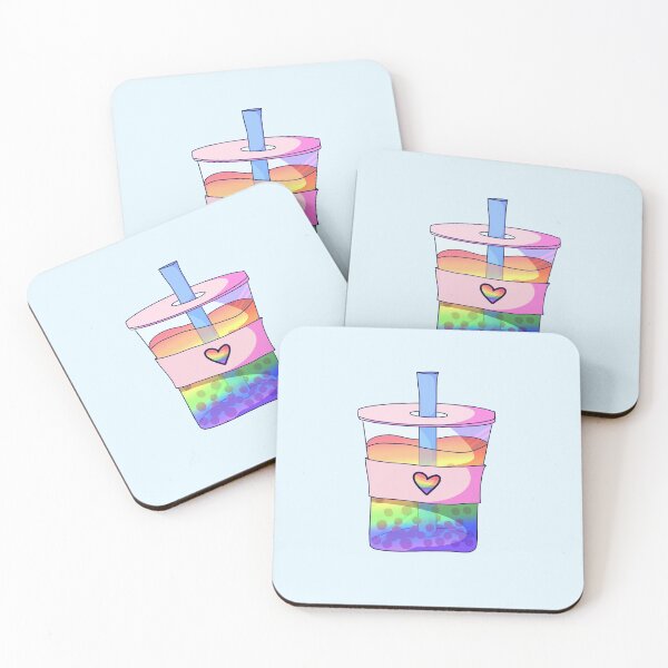 Item preview, Rainbow Bubble tea in togo cup designed and sold by ForTheFrogWar.