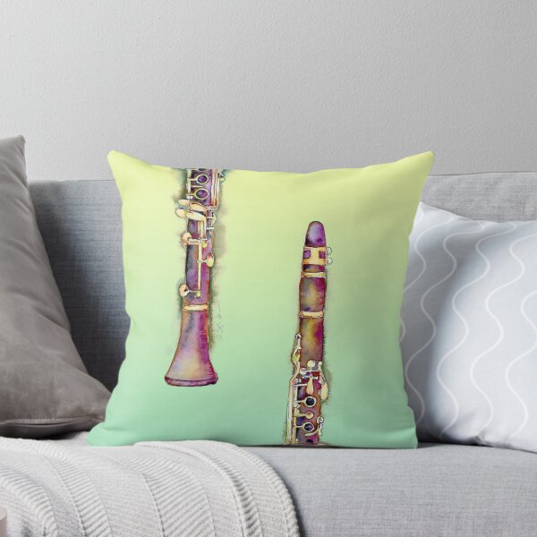 B Flat Clarinet by Jamie Hansen Throw Pillow