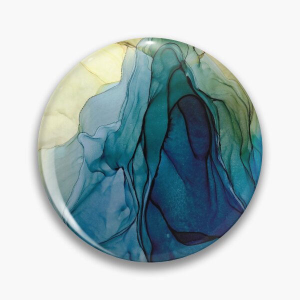 Item preview, Blue Brown Purple and Green  Modern Abstract 131 Alcohol Ink by Herzart designed and sold by herzart.