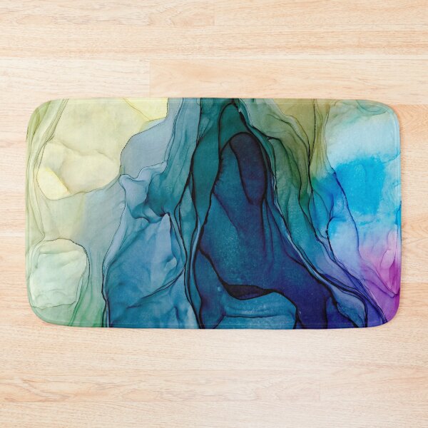 Item preview, Blue Brown Purple and Green  Modern Abstract 131 Alcohol Ink by Herzart designed and sold by herzart.