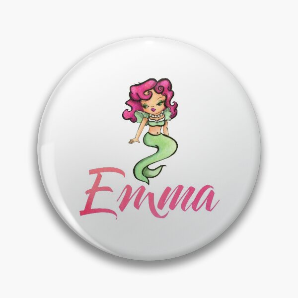 Aperçu de l'œuvre Nom des filles Emma avec Vintage Mermaid créée et vendue par ComicKitsch.