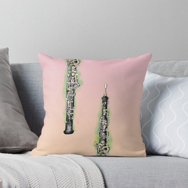 Oboe Illustration by Jamie Hansen Throw Pillow
