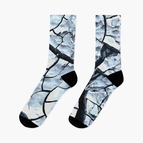 Item preview, Cracked Earth in Blue Black and White designed and sold by NeonAbstracts.