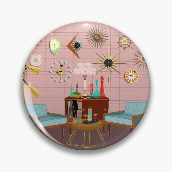 Item preview, Mid Century Living Room with Clock Collection designed and sold by jenbucheli.