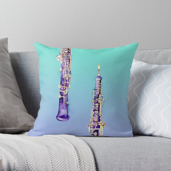 Oboe Illustration by Jamie Hansen Throw Pillow