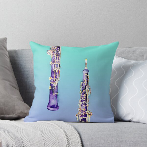 Oboe Illustration by Jamie Hansen Throw Pillow