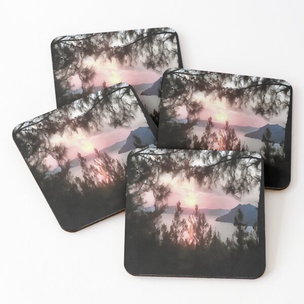 Item preview, Marmaris Sunset Framed By Palm Trees Landscape Art designed and sold by taiche.
