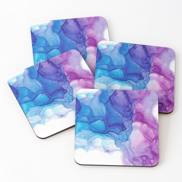 Item preview, Purple and Blue Modern Alcohol Ink Abstract 131 Painting by Herzart designed and sold by herzart.
