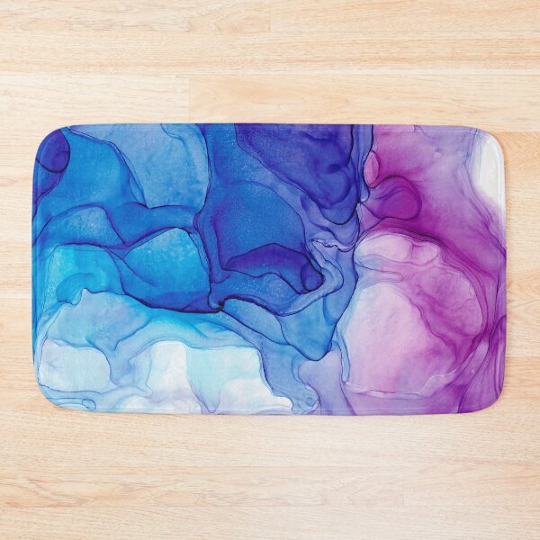 Item preview, Purple and Blue Modern Alcohol Ink Abstract 131 Painting by Herzart designed and sold by herzart.