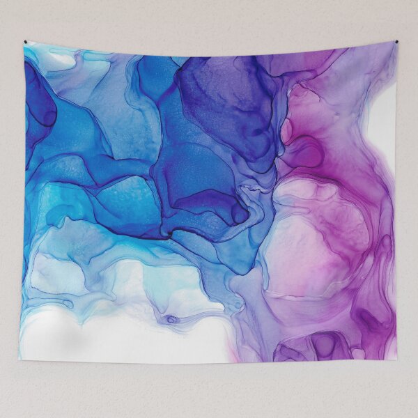 Item preview, Purple and Blue Modern Alcohol Ink Abstract 131 Painting by Herzart designed and sold by herzart.