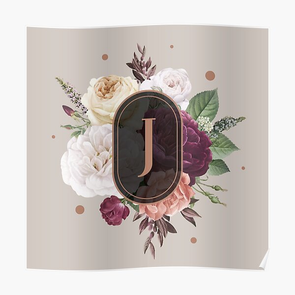 Beautiful Vintage Letter J Flowers Initial Floral Monogram Sweatshirt