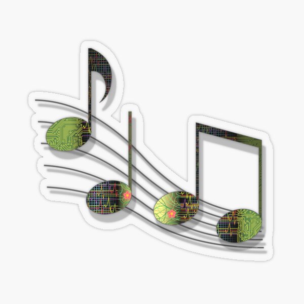 Dubstep Notes Transparent Sticker