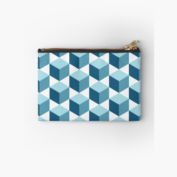 Item preview, Tones of Blue Cubes Pattern designed and sold by bubblyshades.