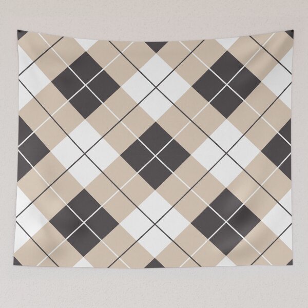 Item preview, Argyle Seamless Patterns in white Black and Camel Beige. Golf Style Backgrounds.  designed and sold by mashmosh.