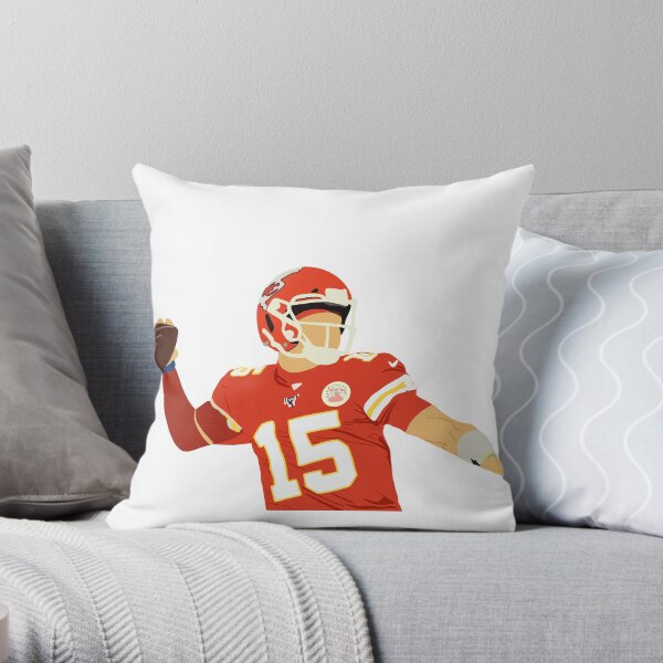 Patrick Mahomes from Kansas City Chiefs Number 15 Faceless Portrait Throw Pillow