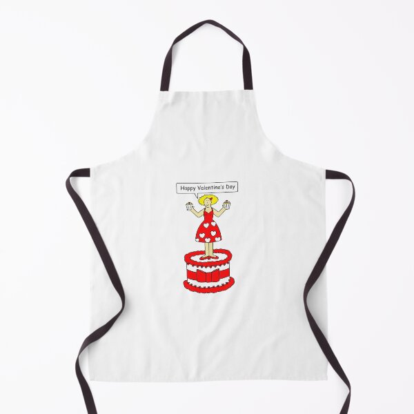 Item preview, Happy Valentine's Day Lady in Red Standing on a Giant Cake designed and sold by KateTaylor.