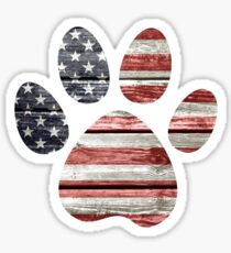 Pegatina La pata del perro imprime, bandera americana