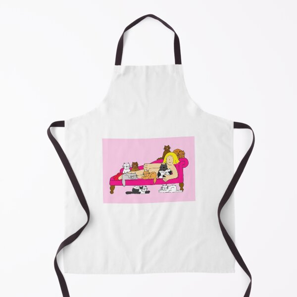 Item preview, Crazy Cat Lady Cartoon Woman Surrounded by Cats designed and sold by KateTaylor.