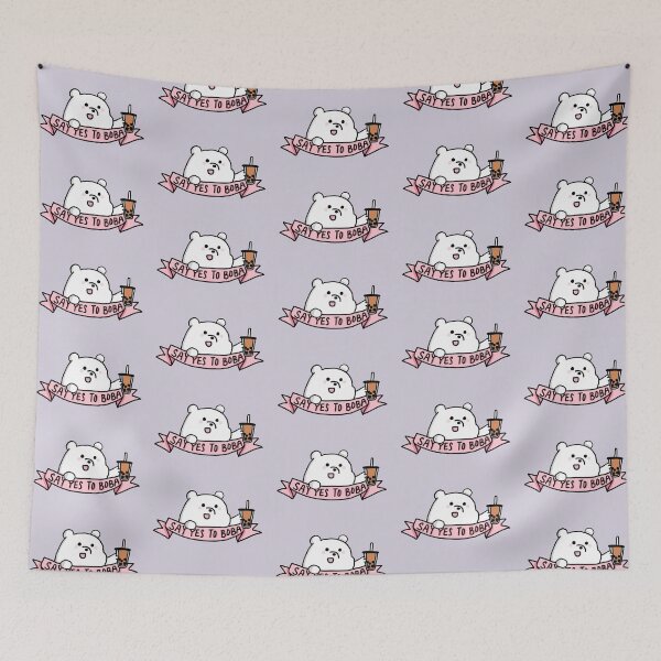 Item preview, Say Yes To Cute White Boba Bear designed and sold by itzzRebecca.