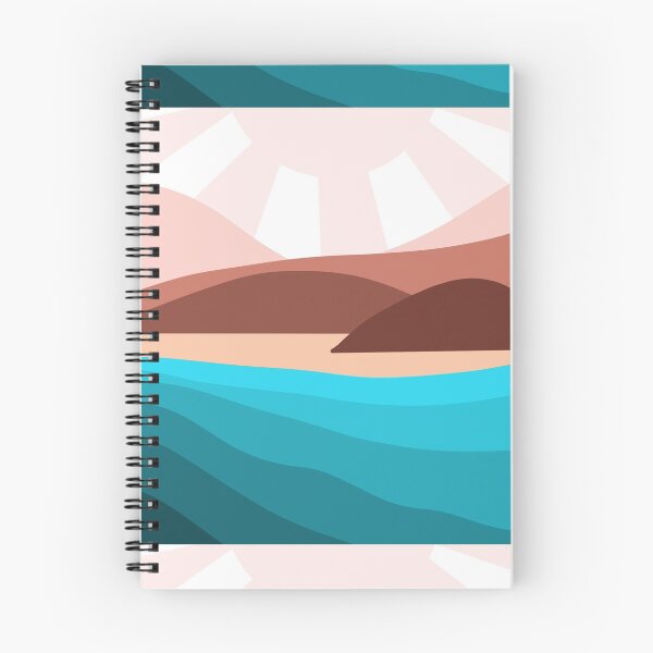 Item preview, Pink and Blue Simple Beach Scene With Sun Digital Art designed and sold by zuzannaaa.