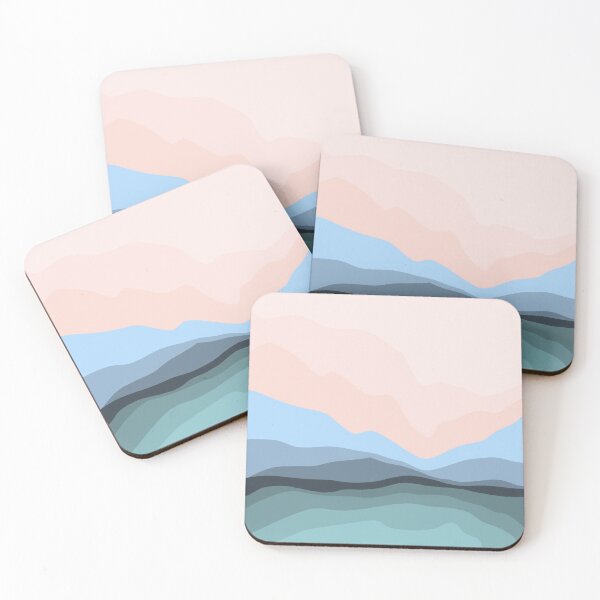 Item preview, Pink and Blue Simple Beach Scene Digital Art designed and sold by zuzannaaa.