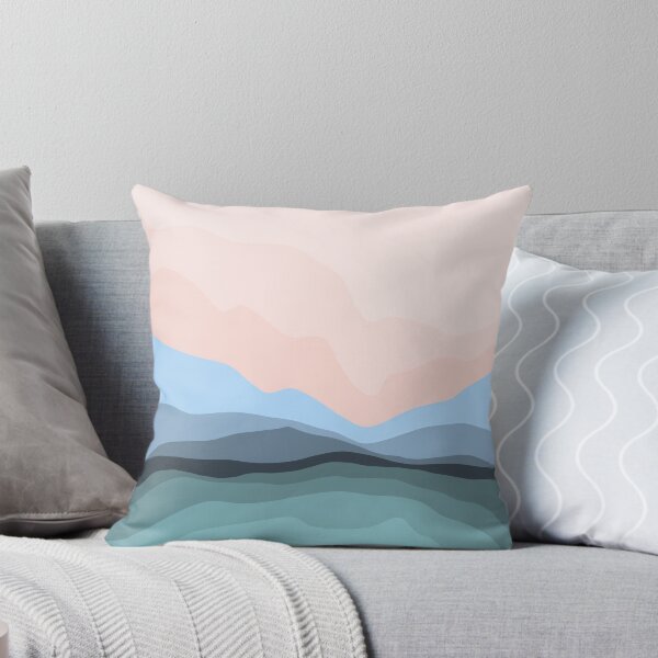 Item preview, Pink and Blue Simple Beach Scene Digital Art designed and sold by zuzannaaa.