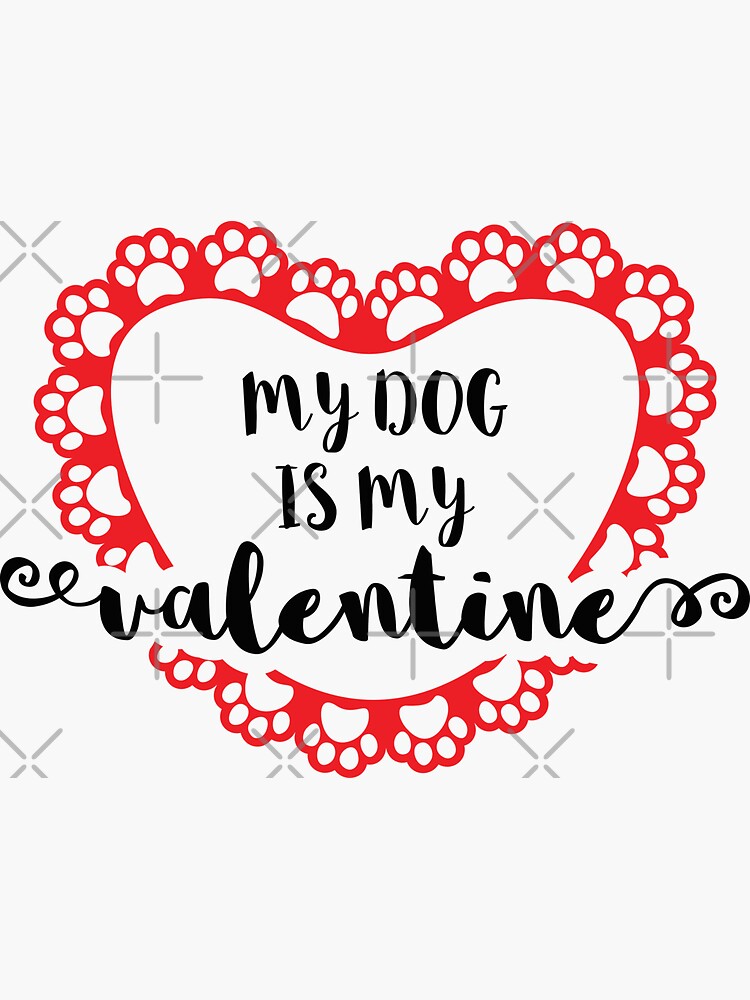 "Dog Valentine in red and black color" Sticker for Sale by sashica