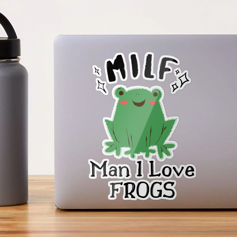 Cute Frog Stuff I Heart Milf Man I Love Frogs Painting Sticker. By  Artistshot