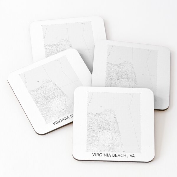 Item preview, Virginia Beach, VA Quad Topographical Map Black & White designed and sold by PGHPhotoCo.