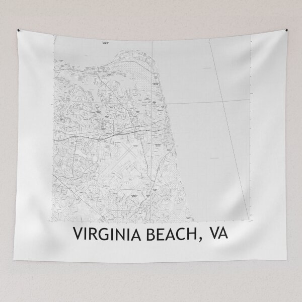 Item preview, Virginia Beach, VA Quad Topographical Map Black & White designed and sold by PGHPhotoCo.