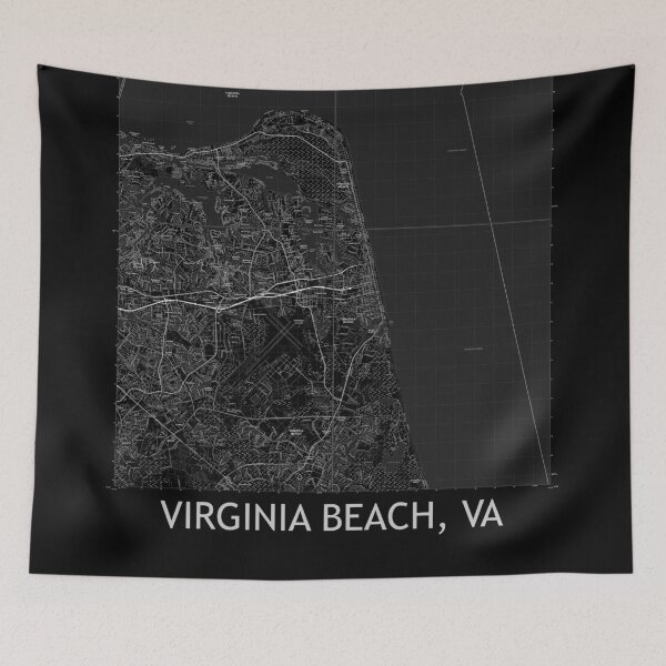 Item preview, Virginia Beach, VA Quad Topographical Map Black designed and sold by PGHPhotoCo.
