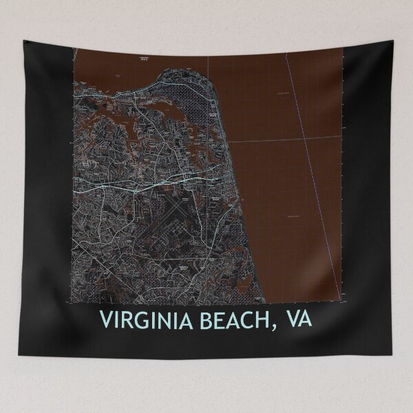 Item preview, Virginia Beach, VA Quad Topographical Map Dark designed and sold by PGHPhotoCo.
